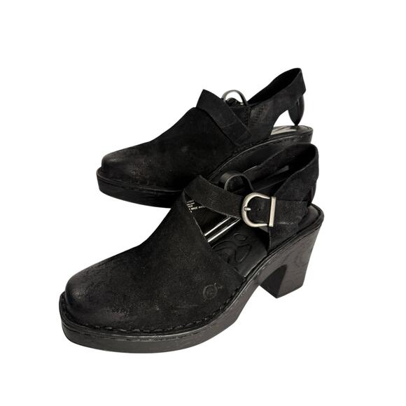Born‎ Women's Strappy Platform Slingback Black Comfort Boho Shoes 9M EUC - Picture 7 of 9